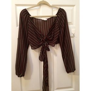 Striped wrap top